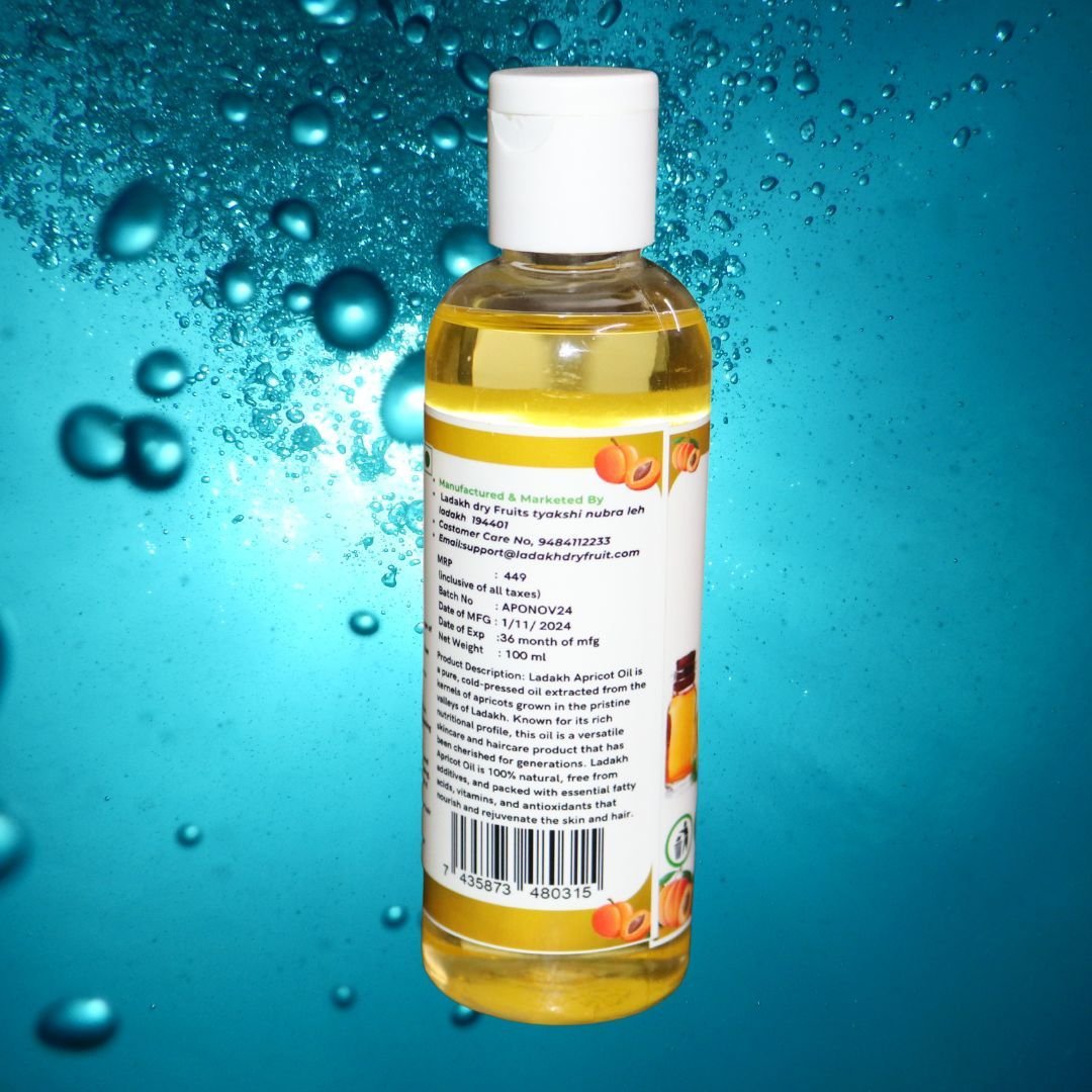Ladakh Dry Fruits 100% Pure Organic Apricot Oil (Khubani Oil) – Cold Pressed Natural Skin & Hair Oil – 50ml - Image 7