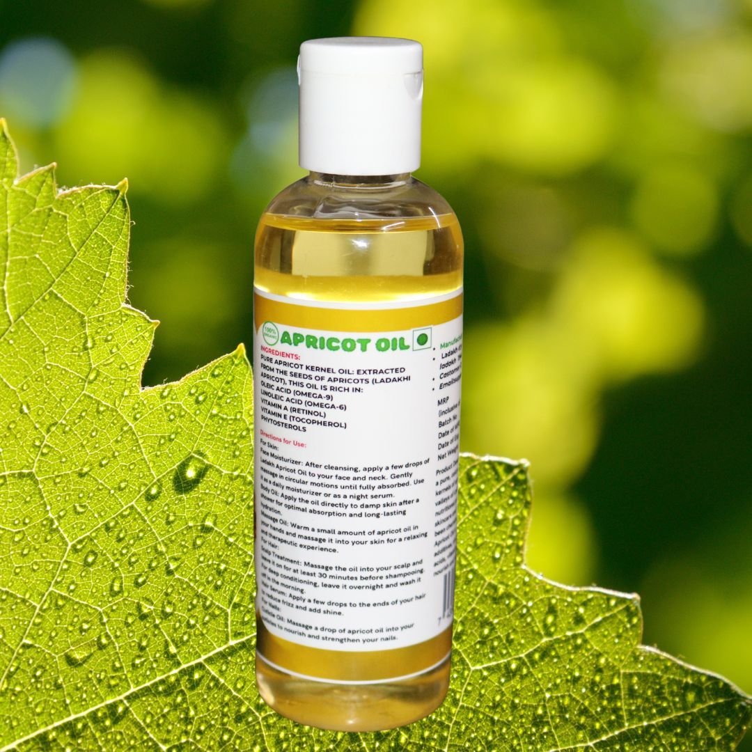 Ladakh Dry Fruits Organic Apricot Oil (Khubani Oil) – Cold Pressed | Skin, Hair & Massage |200ml - Image 3