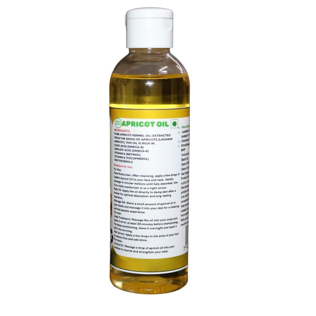 Ladakh Dry Fruits Organic Apricot Oil (Khubani Oil) – Cold Pressed | Skin, Hair & Massage |200ml - Image 5