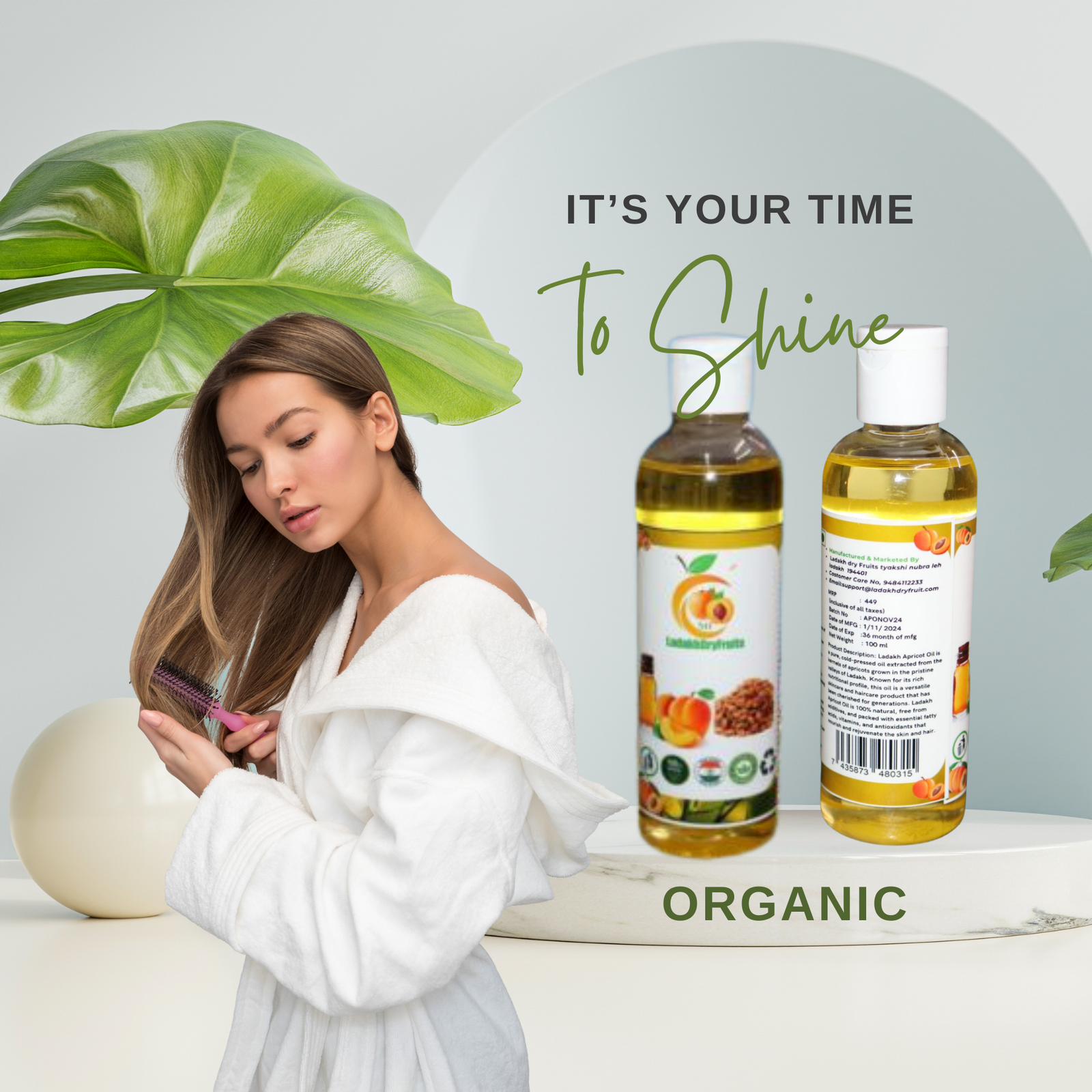 Ladakh Dry Fruits Organic Apricot Oil (Khubani Oil) – Cold Pressed | Skin, Hair & Massage | 100ml - Image 2