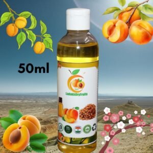 Ladakh Dry Fruits 100% Pure Organic Apricot Oil (Khubani Oil) – Cold Pressed Natural Skin & Hair Oil – 50ml